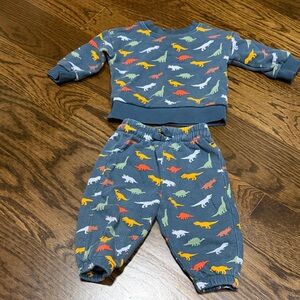 Hanna Andersson Blue Dinosaur Print Set